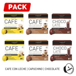 Pack Dolce Gusto 6 Cafe con Leche Capuchino Chocolate
