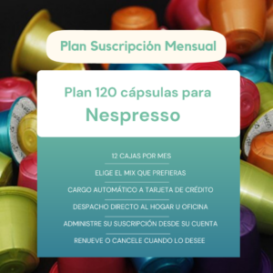 Suscripción 120 cápsulas para Nespresso