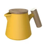 muestra tetera ceramica color amarillo